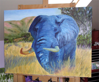 Elephant Big Boy painting in progress by DJ Geribo
